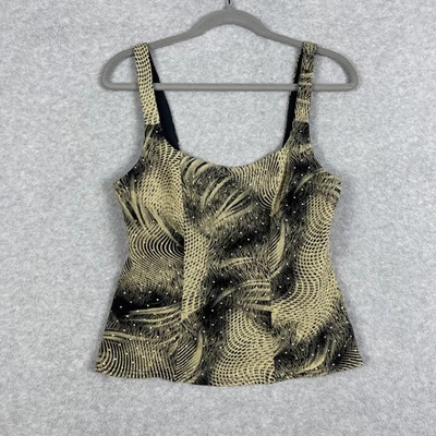 Camiseta sin mangas Joseph Ribkoff metálica dorada brillante para mujer talla 12 noche vacaciones Foto 1 de 4