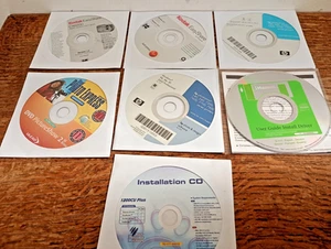 Lot x 7 Assorted Computer Discs Driver Installation Kodak Hansol Photosmart etc - Photo 1/9