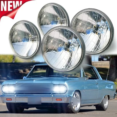 Faróis 4x 5,75" polegadas feixe HI/LO branco para Pontiac GTO Firebird 1964-1972 - Imagem 1 de 4