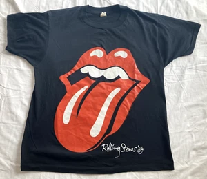 Vintage 1989 Rolling Stones Tongue Lips USA Canada Tour T-shirt Screen Stars L - Picture 1 of 15