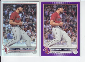 (2) 2022 Topps Series 2 Nathan Eovaldi Meijer Purple +Rainbow Foil #657 Red Sox - Picture 1 of 2