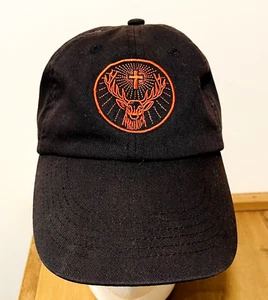 Jagermeister Hat Stag Logo Orange Brown Embroidered Cotton Strapback Cap - Picture 1 of 10