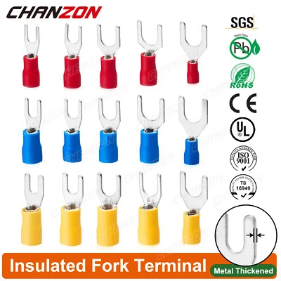 Fork Splice Crimp Electrical Wire Insulated Connectors Terminal Sv1.25 Sv2 Sv5.5 - Image 1 of 4