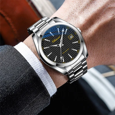 CHENXI Hombres Lujo Acero Inoxidable Mecánico Automático Calendario de Negocios Relojes Foto 1 de 4