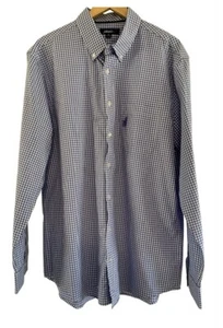 Johnnie-O Hangin' Out Baumwolle blau kariert Knopf Langarm Hemd Herren XL - Bild 1 von 6