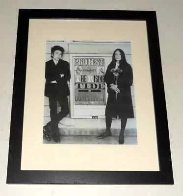 Framed Bob Dylan / Joan Baez picture 1964 Newark, NJ 23"x20" Cultural Icons B/W - Image 1 of 3