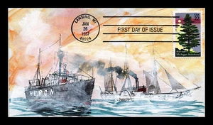 2246 22c Stamp (1987) HONORING MICHIGAN STATE 150 FDC HD/HP - RICHARD DEROSSET - Picture 1 of 2