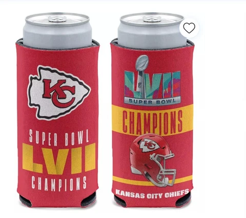WinCraft SBLVII Champions Kansas City Chiefs Can Cooler, Slim Patrick Mahom Cover
