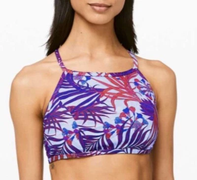 Новый с Ярлыками LULULEMON увидеть море плавать верхний MTWH мини тропики гортензии 4 цветочный фиолетовый - Изображение 1 из 4