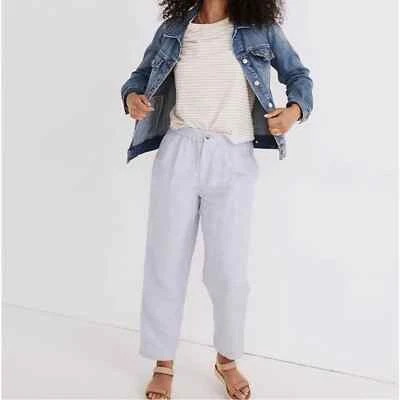 MADEWELL Linen Blend Track Trouser Blue Women’s Size Medium 2021 - Image 1 of 4
