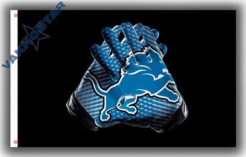 Detroit Lions Gloves Football team Memorable flag 90x150cm 3x5ft best banner Cover