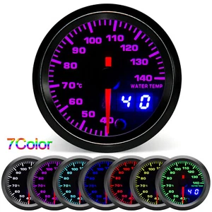 52mm Celsius Digital & Pointer 7 Color LED Car Water Temp Temperature Gauge - Picture 1 of 18