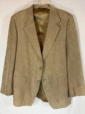 Kuppenheimer Men's Brown Prima Suede 2 Button Single Breasted Blazer Size 44R - Image 1 of 4