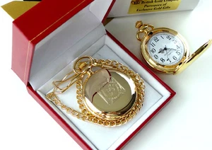 KNIGHTS TEMPLAR Freemason Masonic GOLD POCKET WATCH in Luxury Gift Box with Cert - Picture 1 of 4