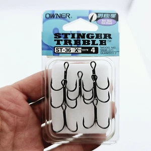 Owner Size 4 Stinger Treble ST-36 X Hooks 5636-071 Super Needle Point 7 Count - Picture 1 of 2