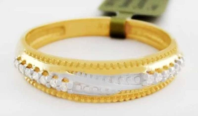 GENUINE DIAMOND MILLGRAIN RING 10K YELLOW GOLD - Free Certificate Appraisal - Image 1 of 4