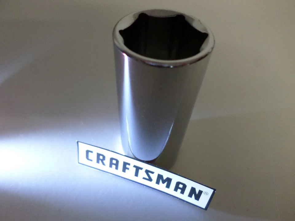 NEW Craftsman 3/8" Deep 6pt Socket, Choose Size 3/8-7/8" 9-18mm SAE/Metric 6 pt - Image 1 of 1