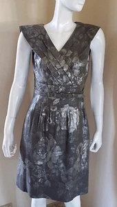 CLASSIQUES ENTIER PLEATED PORTRAIT-COLLAR  PLEATED SZ 4 OLIVE DRESS NEW - Picture 1 of 3