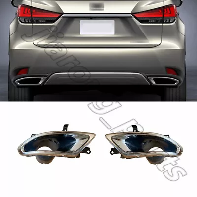 A Pair Stainless Steel Rear Exhaust Muffler Pipe Cover For Lexus RX350 2020-2022 - Image 1 of 4