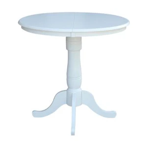 36" Round Top Pedestal Table With 12" Leaf - Dining Height or Counter Height... - Picture 1 of 12