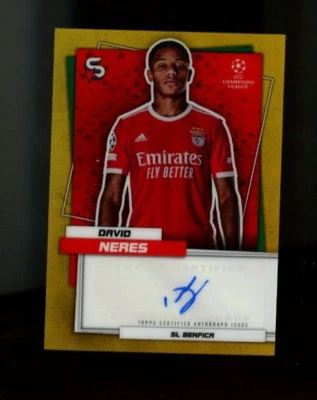 2022 UEFA Club Competitions Superstars DAVID NERES Gold  Auto 07/50 Jersey # 1/1 - Image 1 of 3