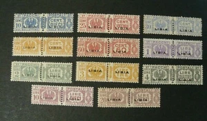 ITALIA, ITALY 1927-37 Colonie LIBIA PACCHI Fascio 11 Valori Cpl Set MNH** - Picture 1 of 2
