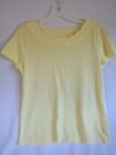 Short Sleeve Ruffle Neck Yellow - Talbots T Shirt Womens Size S - Pima Cotton