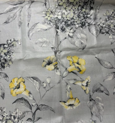 Four-Piece Fabric Bundle Including Yellow Floral & Various Linen Pieces - Image 1 of 4