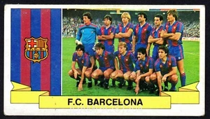 ALINEACIONES FC BARCELONA 1985-86 CROMO LA LIGA ESTE 85/86 PANINI RECUPERADO - Imagen 1 de 2