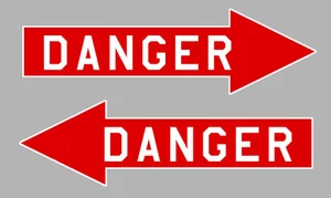2 X DANGER AIR FORCE USAF NAVY NATO OTAN RAF 120mm AUTOCOLLANT STICKER DA183 - Imagen 1 de 1