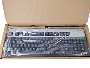 New Genuine HP 434820-001 PS/2 Connection Keyboard Basic Vista Silver/Black - Picture 1 of 7