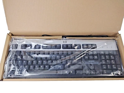 New Genuine HP 434820-001 PS/2 Connection Keyboard Basic Vista Silver/Black - Image 1 of 4