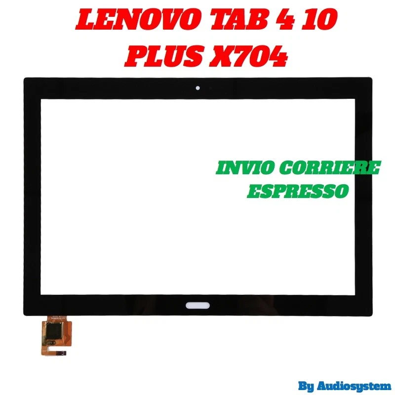 VETRO+TOUCH SCREEN LENOVO TAB 4 10 PLUS TB-X704F X704L NERO DISPLAY DIGITIZER