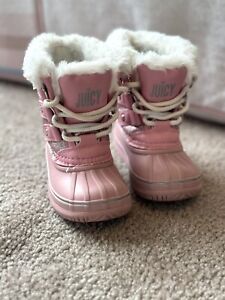 Juicy Couture Różowe Brokatowe Dziewczęce rozm. 6 Escalon Śniegowce Wodoodporne *EUC"