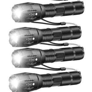 Super-Bright 90000LM Light LED Tactical Flashlight 5 Modes Zoomable Lamp Torch - Picture 1 of 11