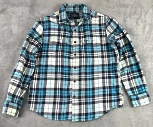 American Eagle Outfitters Men's Large Blue Plaid Flannel Shirt Athletic Fit - Picture 1 of 8