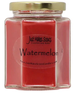 Watermelon Candle New Hexagon Jar by Just Makes Scents - Picture 1 of 4