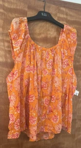 Old Navy Orange Floral top 4XL - Picture 1 of 3