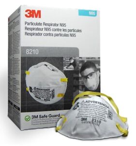 3M8210 Particulat Respiratoor N Grade 95, 1- Box of 20, EXP. Date 08/2026