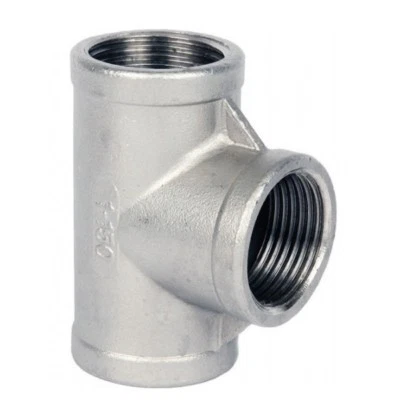 Stainless Steel 316 Equal Tee BSP 1/8" To 4" - Rated 150LB - Next Day Delivery - Image 1 of 2