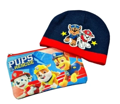 Paw Patrol Lot Boys Beanie Winter Knitted Hat PLUS Pencil Pen Bag Nickelodeon - Image 1 of 4