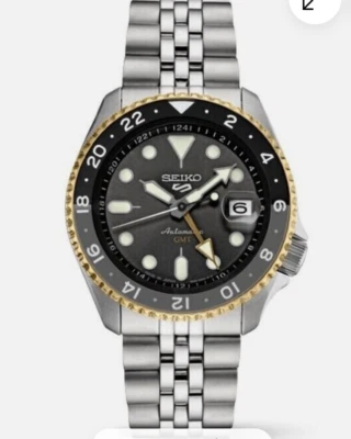 Seiko 5 Five Sports SSK021 SKX GMT Automatic Watch 100m Gold Bezel Made Japan - Image 1 of 4