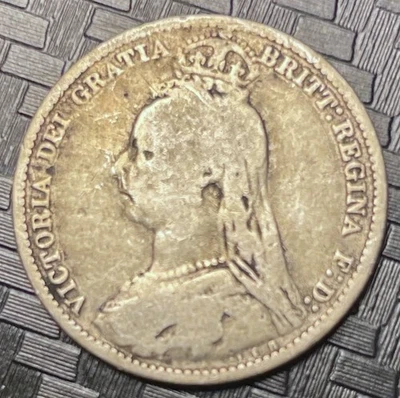 Great Britain, 1890, Six Pence, 0.0842oz Silver - Image 1 of 2