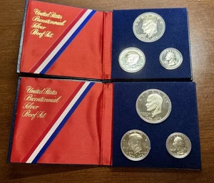(2 SETS) 1776-1976 UNITED STATES BICENTENNIAL SILVER PROOF SET🔥 - Picture 1 of 14