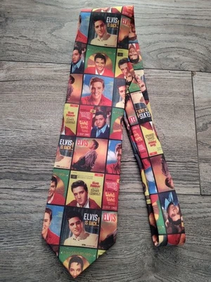 Corbata vintage de novedad con cubiertas de álbum de Ralph Marlin Elvis  Foto 1 de 4