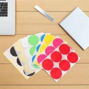 16 Sheets Bunte Punktetiketten Büro Runde Selbstklebende Aufkleber Farbige - Afbeelding 1 van 12