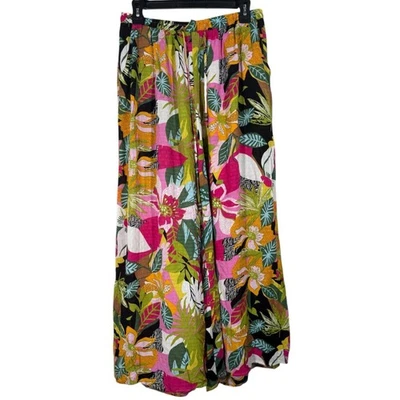 Rachel Roy Ultra Wide Leg Colorful Pants Womens Sz M Boho Beachy Vacation Light - Image 1 of 4