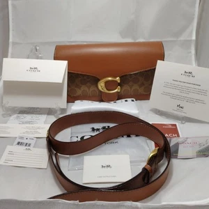 COACH shoulder bag in signature canvas C1032 Brown Small Women  Brand new unused - Picture 1 of 12