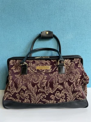"Bolso de viaje nocturno vintage con diseño de tapiz Gloria Vanderbilt 19""" Foto 1 de 4