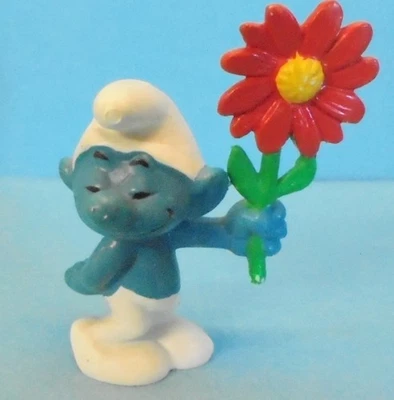 20076 RENDEZ-VOUS Schlumpf Nr. 9 Blüte ROT + Blatt zusammen gegossen BULLY - Bild 1 von 3